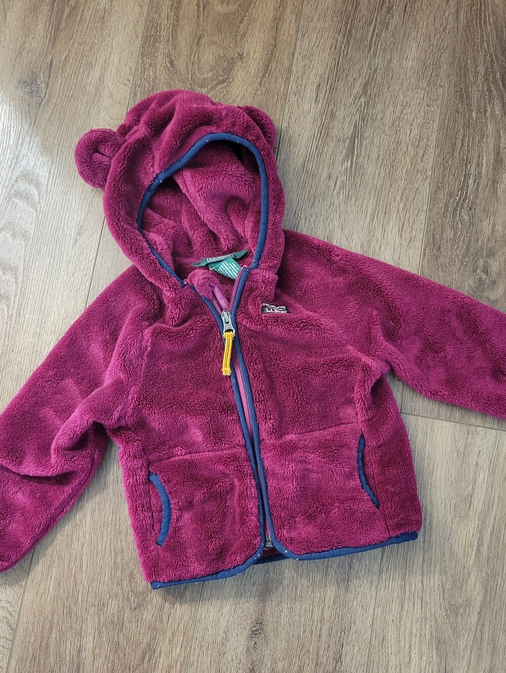 LL Bean Kids Fleexe Hooded Jacket in Berry